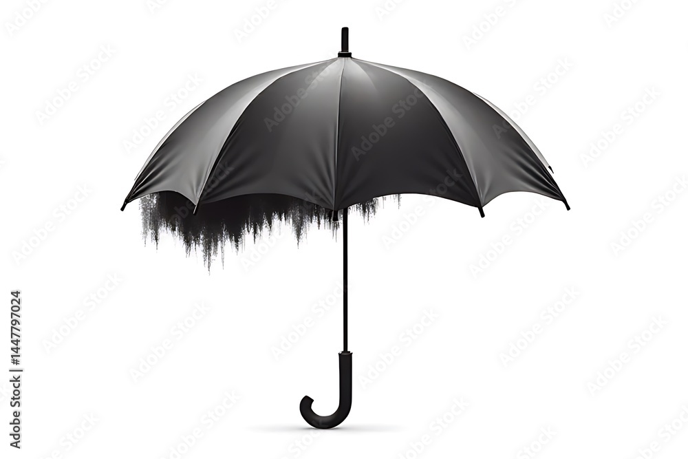 Artistic black umbrella displaying unique texture studio still life minimalist close-up creative Artistic black umbrella displaying unique texture studio still life minimalist close-up creative
