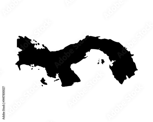 Panama Black Silhouette Map