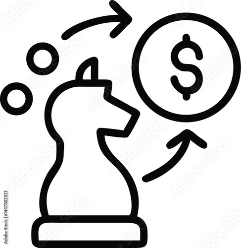 Operation management and business administration editable stroke outline icons  isolated on white background flat vector illustration