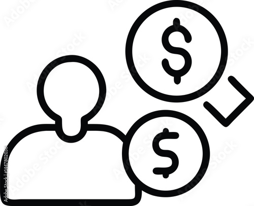 Operation management and business administration editable stroke outline icons  isolated on white background flat vector illustration