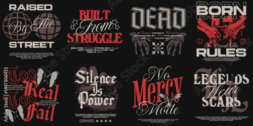Urban Streetwear T-shirt Design Bundle, Urban T-shirt Design Pack, Vector Streetwear Design Pack, Urban Clothing Design, POD Streetwear Design