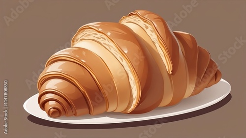 Fluffy Cartoon Croissant