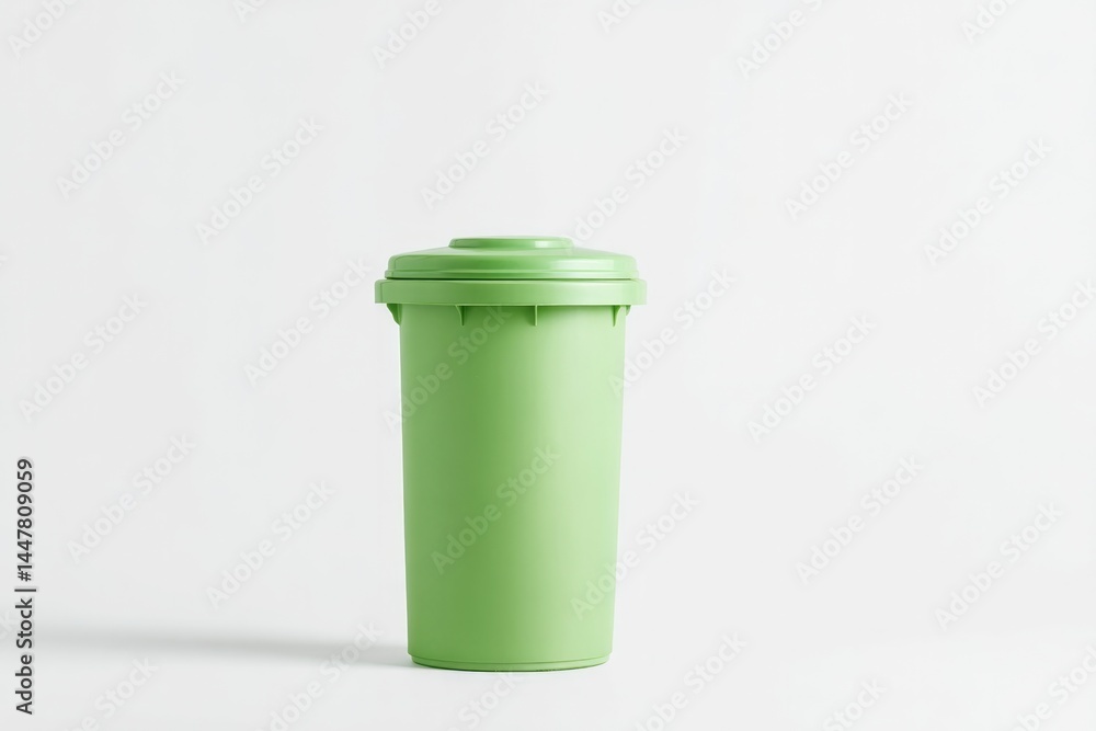 single eco-friendly recycling bin isolated on clean white background emphasizing sustainability and minimalism single eco-friendly recycling bin isolated on clean white background emphasizing sustainability and minimalism