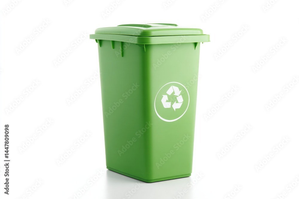 single eco-friendly recycling bin isolated on clean white background emphasizing sustainability and minimalism single eco-friendly recycling bin isolated on clean white background emphasizing sustainability and minimalism
