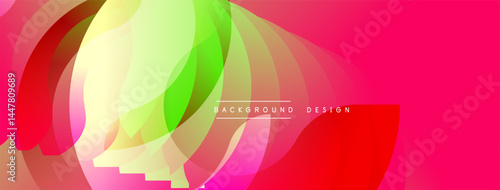 Abstract colorful waves create dynamic background. Bright gradients blend, forming modern design element. Smooth curves suggest movement, energy.