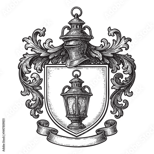 heraldic family crest vector illustration