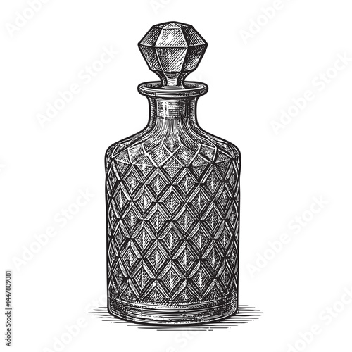 crystal decanter vector illustration