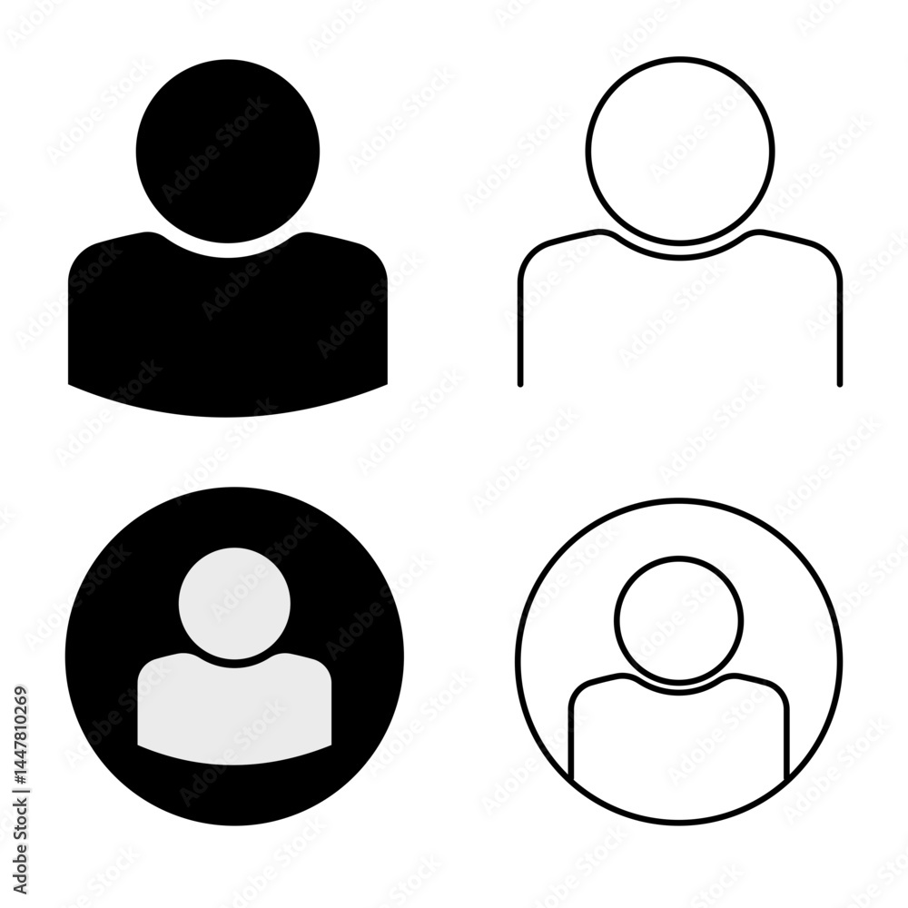 Profile picture icon set. Minimalist user profile Avatar Symbol Profile picture icon set. Minimalist user profile Avatar Symbol