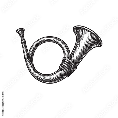 hunting horn vector illustration