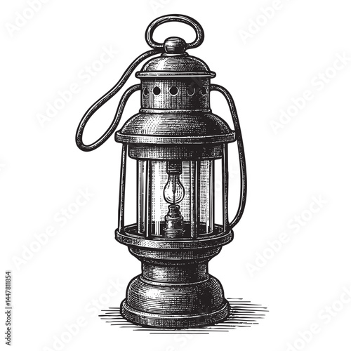 miner’s lantern vector illustration