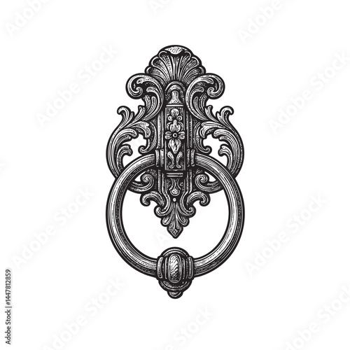 door knocker vector illustration
