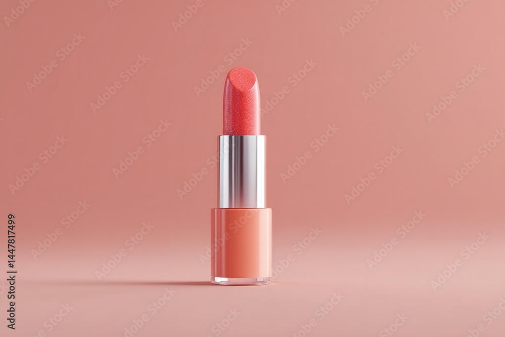single tube of lipstick positioned on clean solid color background minimalistic design with ample copy space single tube of lipstick positioned on clean solid color background minimalistic design with ample copy space
