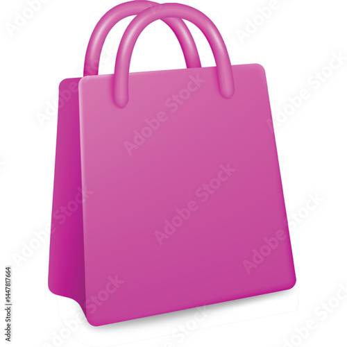 Shopping bag vector icon isolated on white