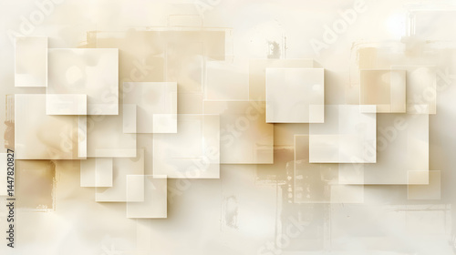 Obraz na płótnie Abstract design with layered squares and soft colors for modern backgrounds. w salonie