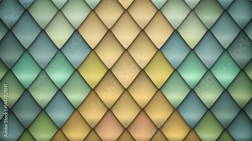 Obraz na płótnie Abstract geometric pattern featuring diamond shapes in soft pastel colors. w salonie