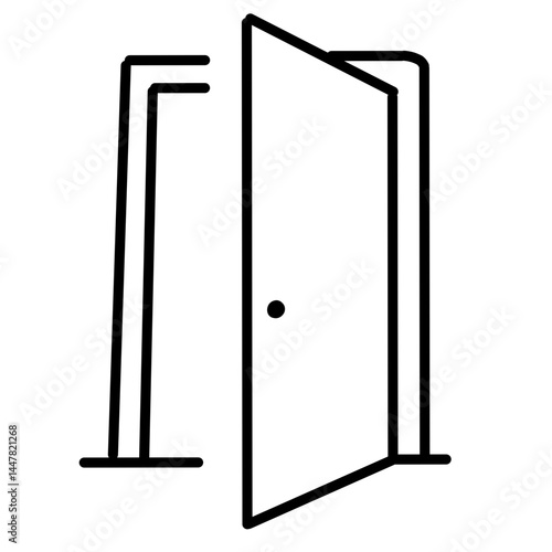 open door line vector