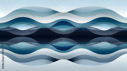 Obraz na płótnie Abstract waves in shades of blue create a serene, modern design. w salonie