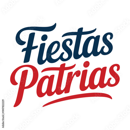 Fiestas Patrias Celebration Text Vector 2