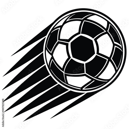 Fast-Moving Soccer Ball Dynamic Vector Graphic