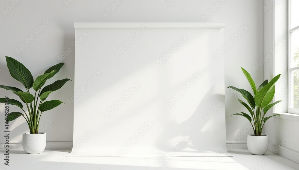 Clean, pristine white backdrop for product display, visual, template Clean, pristine white backdrop for product display, visual, template