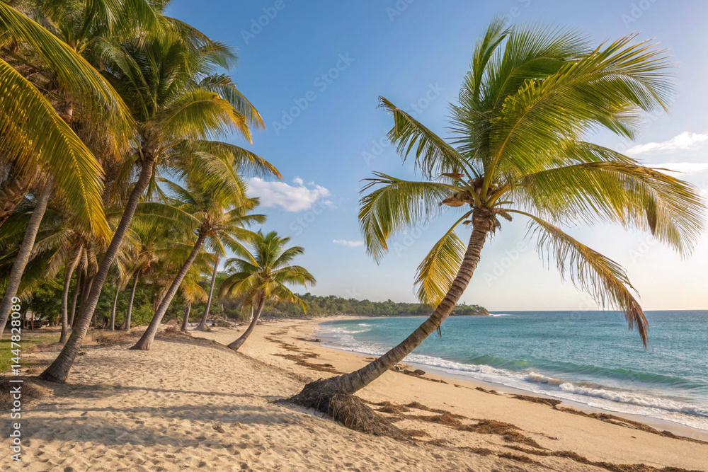 Fototapeta premium tropical beach with palm trees