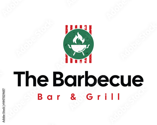 Logo Design for The Barbecue Bar and Grill Premium Grunge Quality