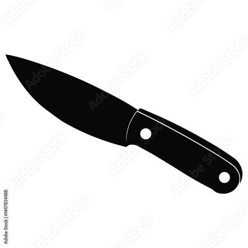 Sleek Black Knife Icon Simple and Sharp Vector Illustration