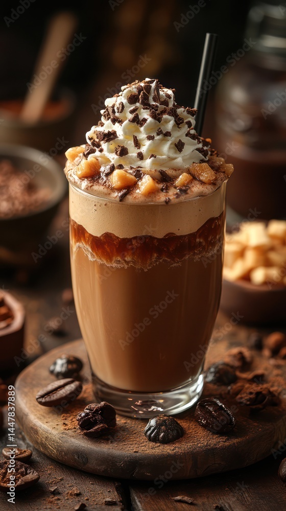 Chocolate Iced Beverage With Whipped Cream Chocolate Iced Beverage With Whipped Cream