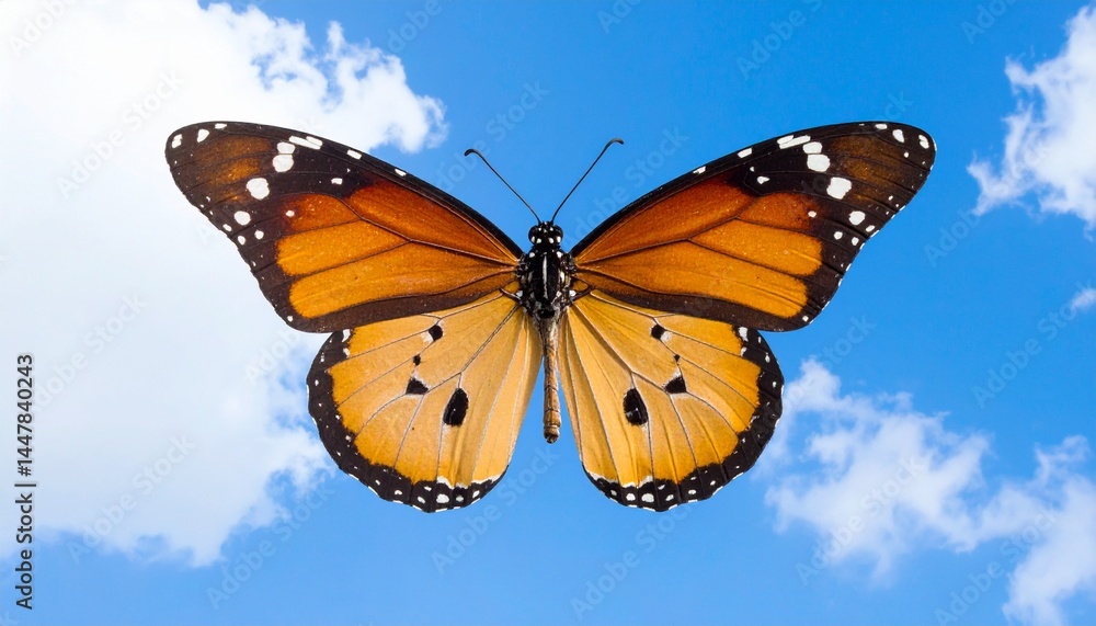 Fototapeta premium Una mariposa está volando en el cielo