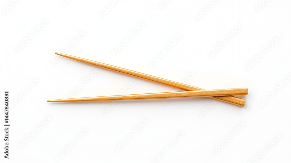 pair of golden chopsticks lying parallel placed on clean white background for luxurious feel pair of golden chopsticks lying parallel placed on clean white background for luxurious feel