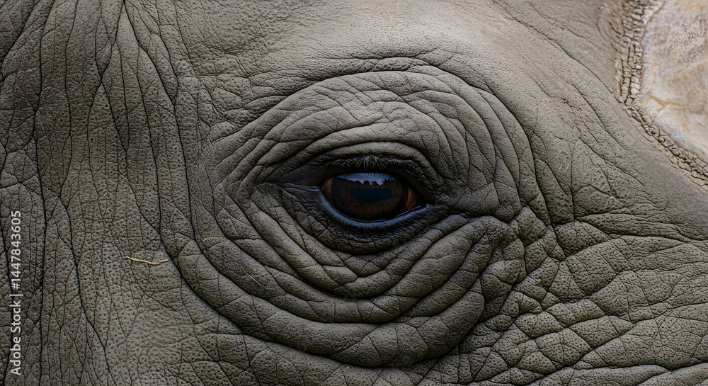 The Wise Eye of a Rhino: A Close-Up Portrait The Wise Eye of a Rhino: A Close-Up Portrait