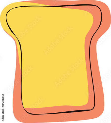 A simple and inviting illustration of a slice of bread, offering a minimalist design that evokes feelings of warmth, comfort and daily life.