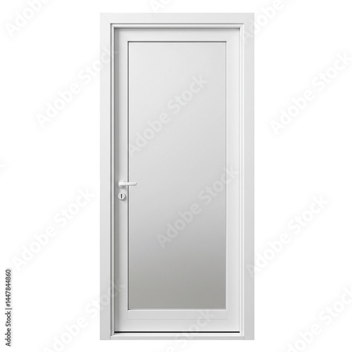 White PVC door isolated on white background	