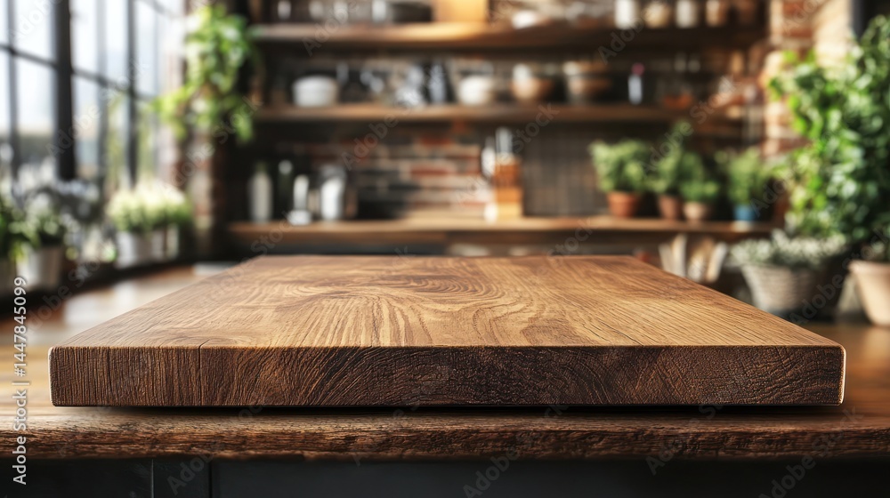 Fototapeta premium Rustic kitchen wooden board display