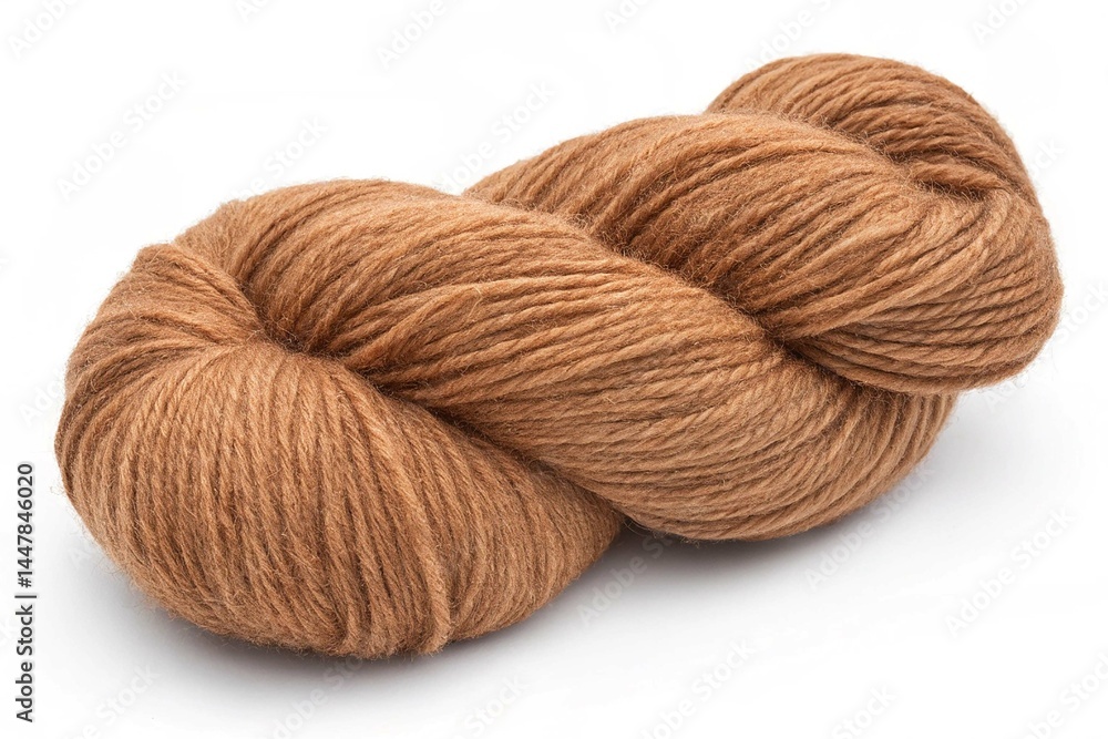 Soft brown woolen yarn isolated on transparent background Soft brown woolen yarn isolated on transparent background