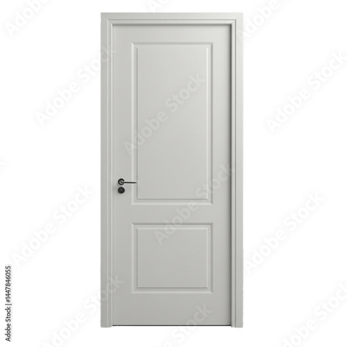 White PVC door isolated on white background	
