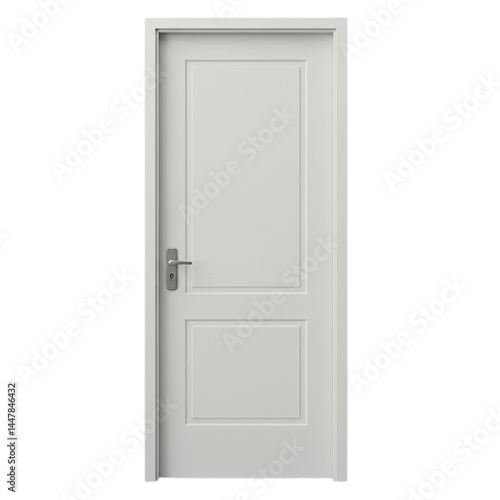 White PVC door isolated on white background	