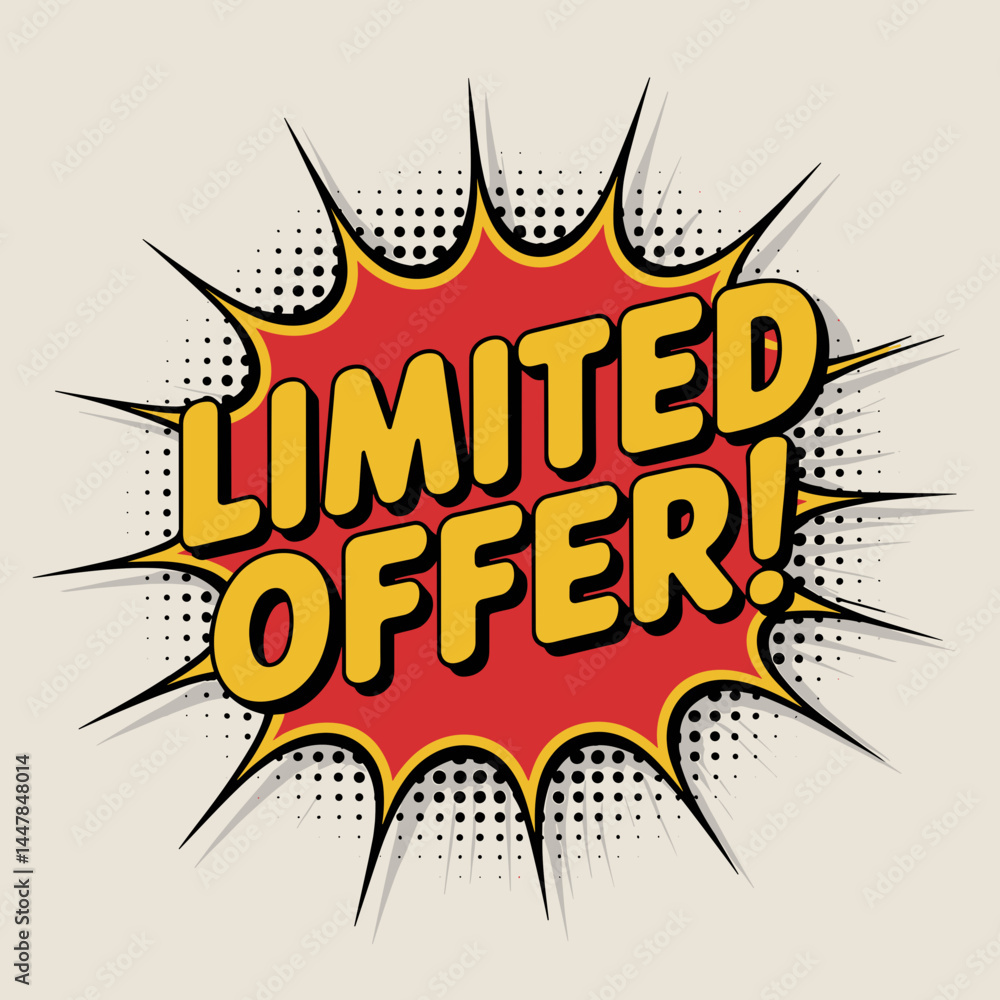 Fototapeta premium Limited Offer Comic Style Graphic