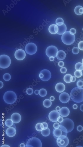 Wallpaper Mural Abstract composition of glowing blue particles resembling floating bubbles on a dark background, evoking a sense of fluidity and motion Torontodigital.ca