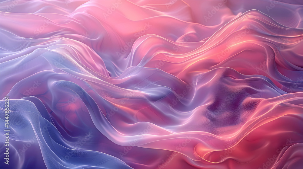 Pink Blue Abstract Fabric Waves. Pink Blue Abstract Fabric Waves.
