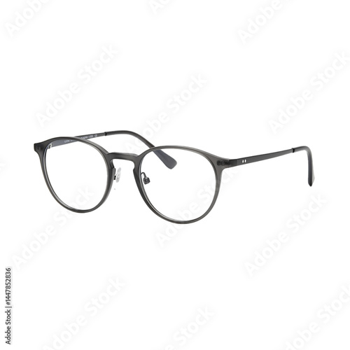 modern round eyeglasses isolated on white background 