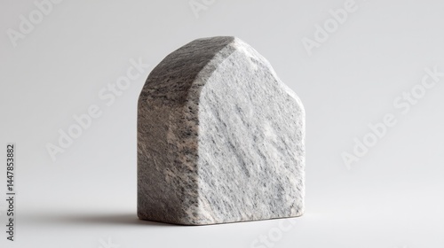 depict single elegant tombstone isolated on white background