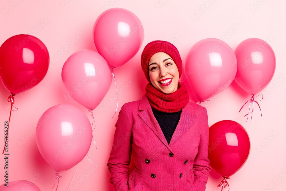 Valentine's day greeting from woman or for woman. Breathtaking noticeable image of pretty loving middle eastern midlife woman - commercial ad campaign creative. First love. Love emotion.