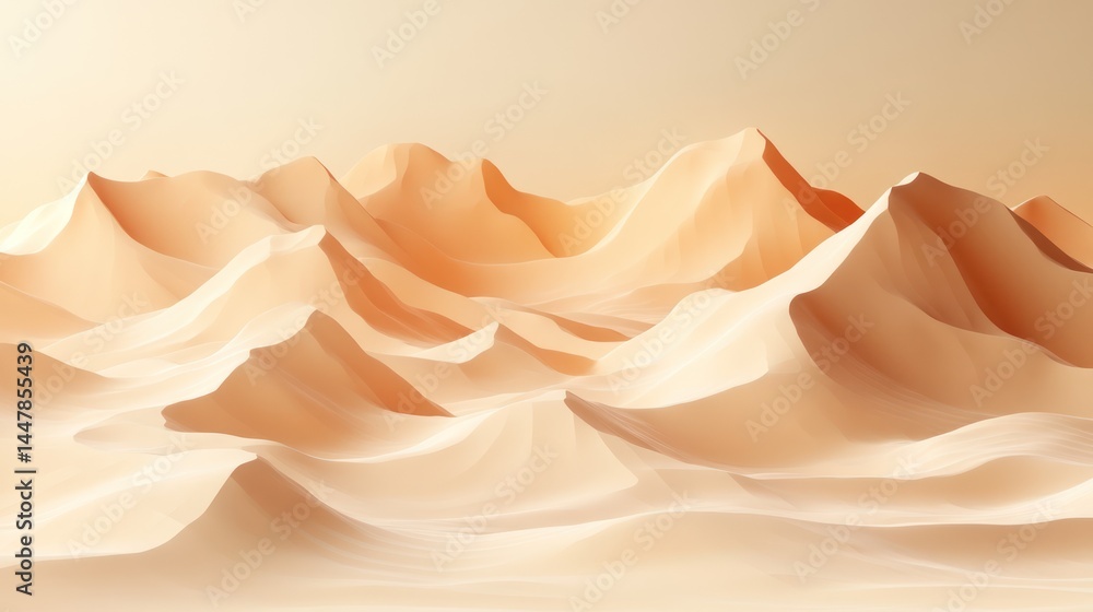 Obraz premium Desert, low-poly mountains, sunset, background, design