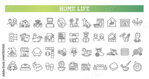 Home life icon set
