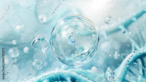 Wallpaper Mural This intricate design showcases detailed DNA strands and bubblelike structures amidst a frosty blue atmosphere Torontodigital.ca