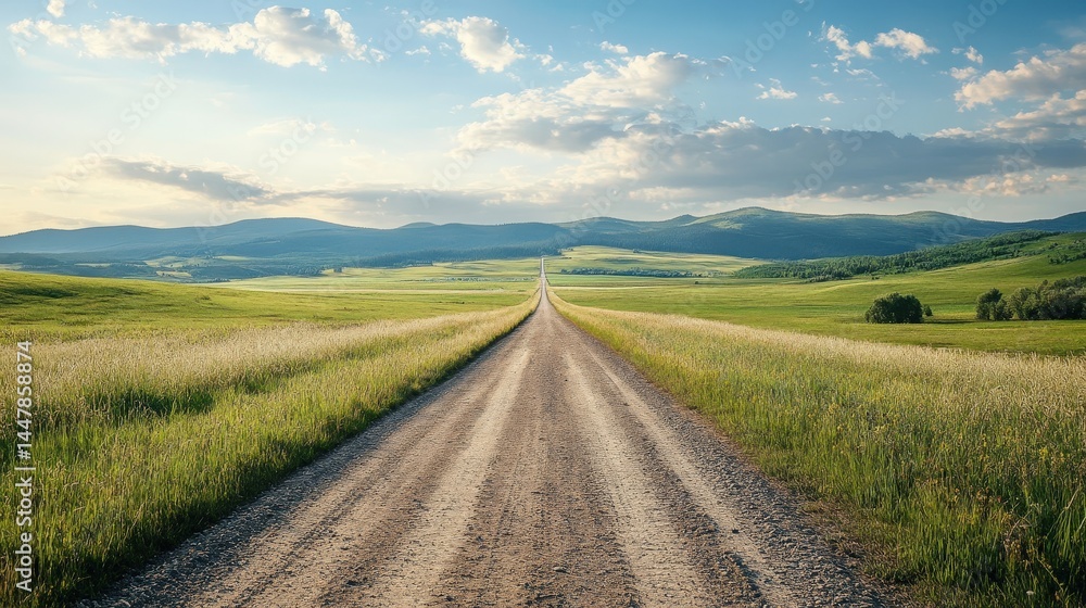 Obraz premium A rural dirt path transitioning into a modern highway, symbolizing development and progress.