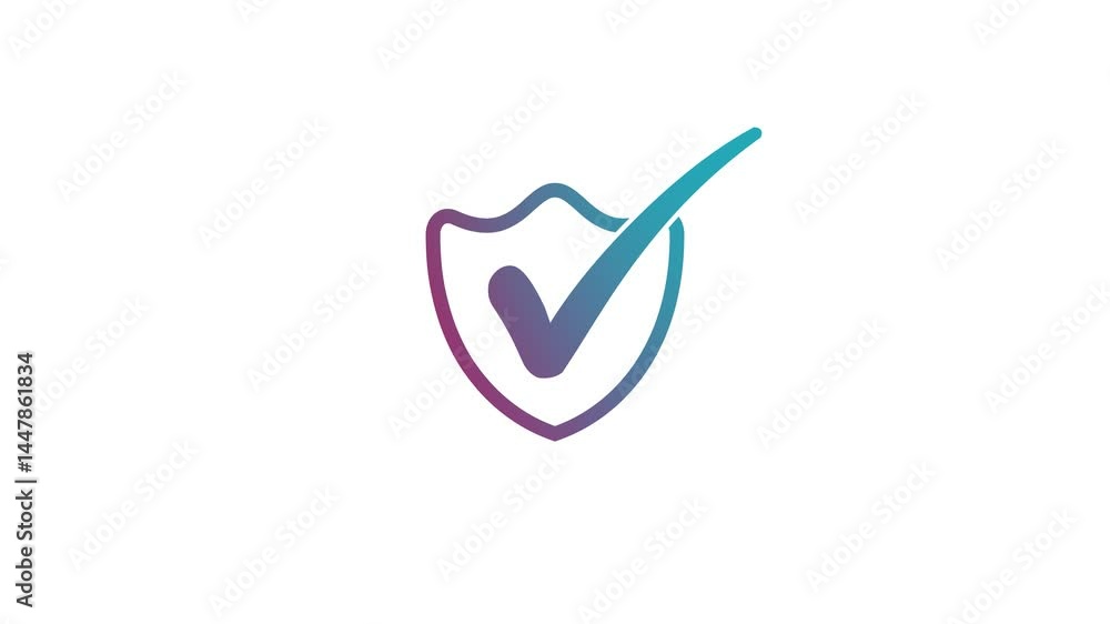 Security Shield Check Mark Animation Minimalist and Simple Security Shield Check Mark Animation Minimalist and Simple
