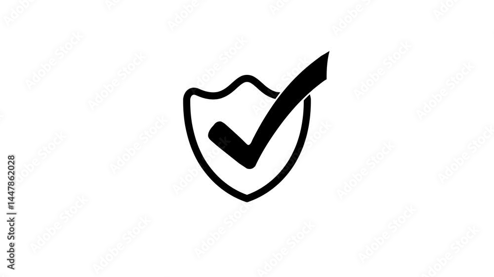 Elegant Security Shield with Check Mark Smooth Animation Elegant Security Shield with Check Mark Smooth Animation