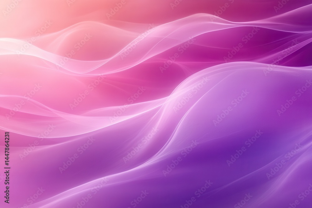 Fototapeta premium Abstract waves of soft pink and purple hues flowing gently, creating a serene and calming background